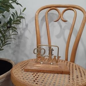 Vintage Wood and Brass Mail Sorter/Desk Organizer "Do it Now"